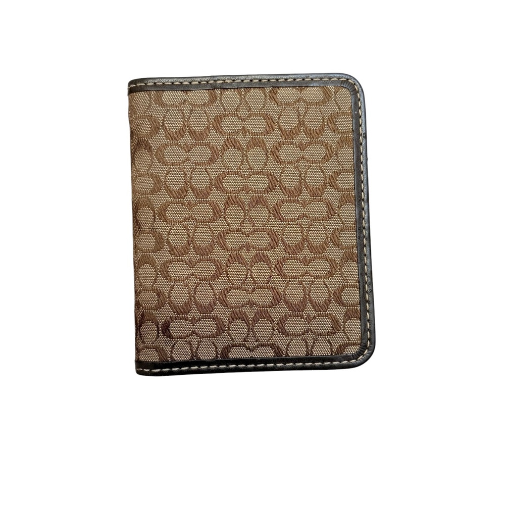 Coach vintage y2k micro c brown signature ID holder case